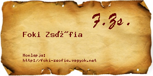 Foki Zsófia névjegykártya